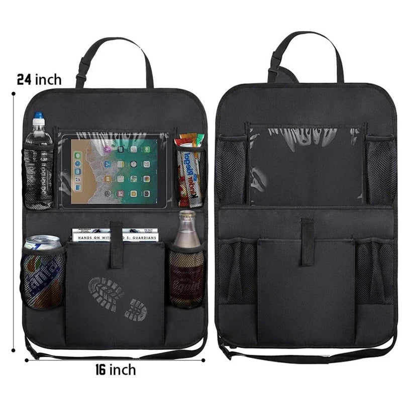 Backseat Car Organizer with Tablet Holder & Storage Pockets