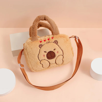 🐹 Cute Capybara Plush Shoulder Bag – Korea Style