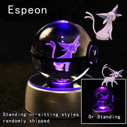 3D Pokémon Crystal Ball LED Lamp – Pikachu/Gengar/Mewtwo Gift