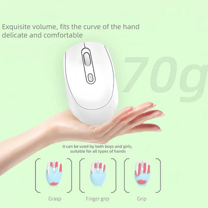 Bluetooth 5.1 + 2.4G Wireless Mouse – Silent, Rechargeable, 1600DPI