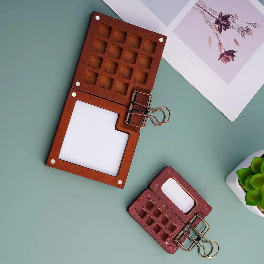 Wooden Watercolor Palette Box – 8/15 Grid Travel Tray