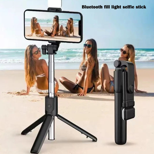 Selfie Stick Tripod with Light & Bluetooth Remote