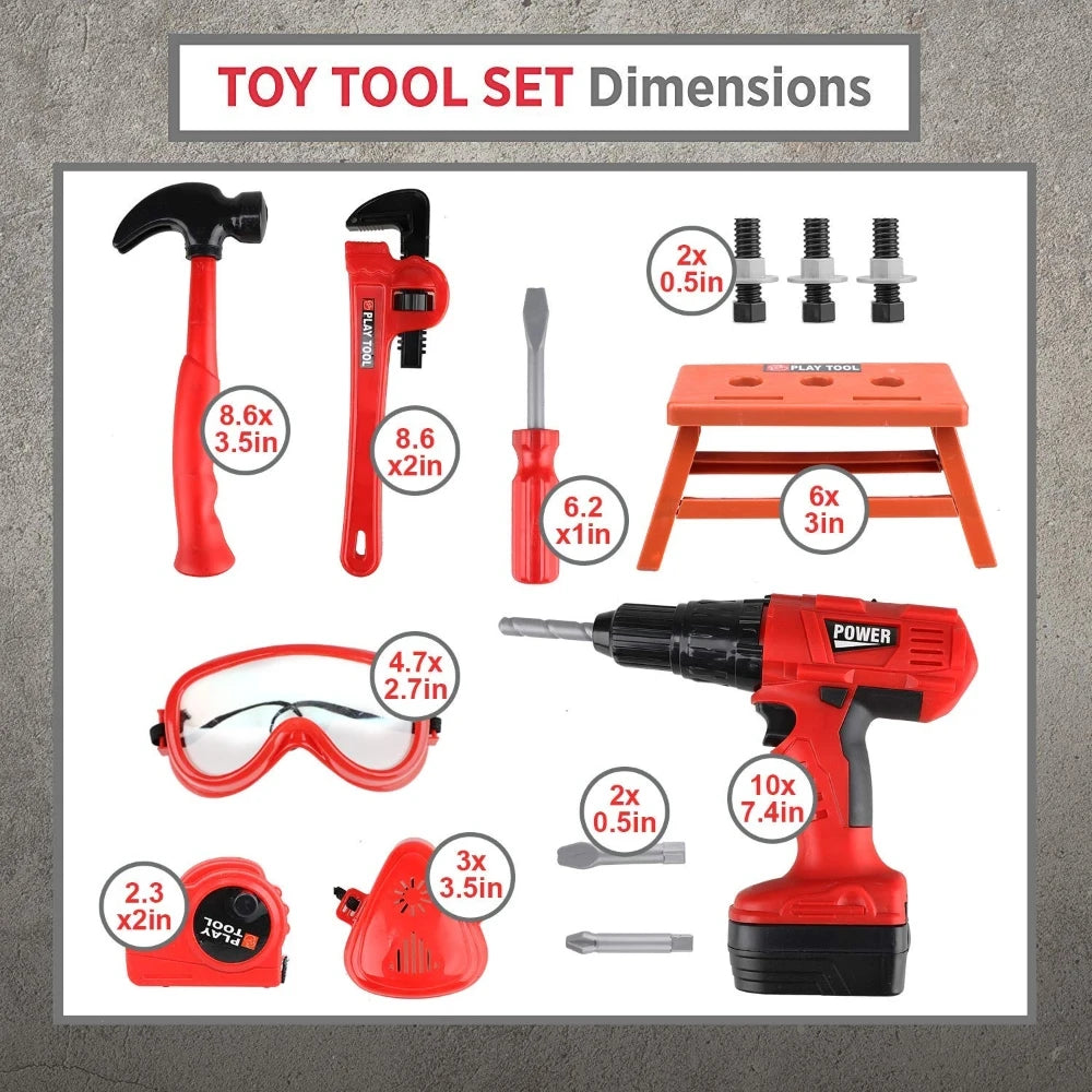 Children's Tool Set with Electric Toy Drill