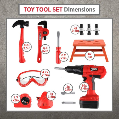 Children's Tool Set with Electric Toy Drill