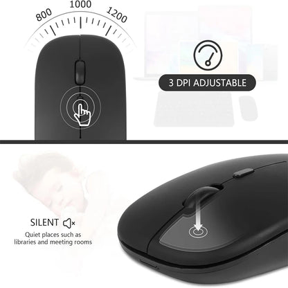 Dual Mode Wireless Mouse – Rechargeable Bluetooth + 2.4G