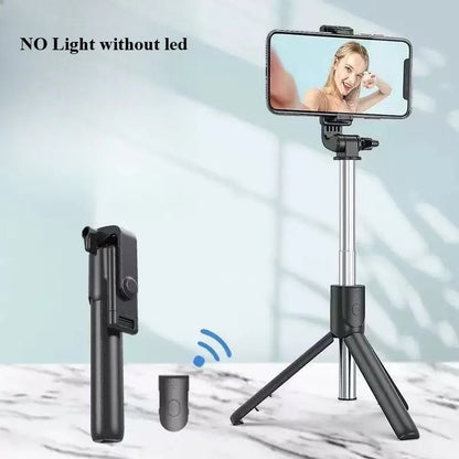 Selfie Stick Tripod with Light & Bluetooth Remote