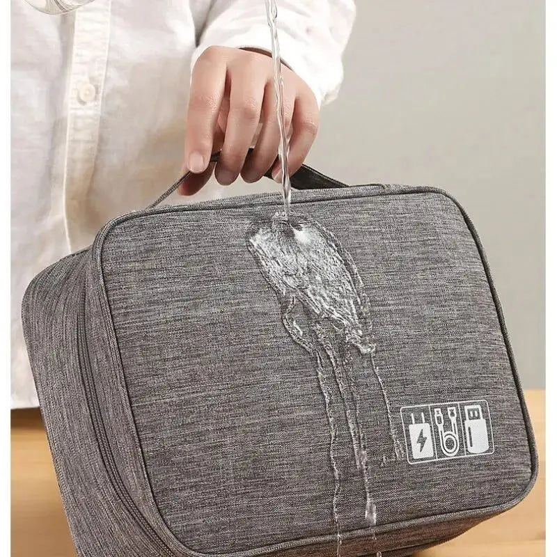 Waterproof Cable Organizer Bag – Travel Electronics Case