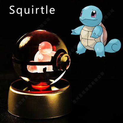 3D Pokémon Crystal Ball LED Lamp – Pikachu/Gengar/Mewtwo Gift
